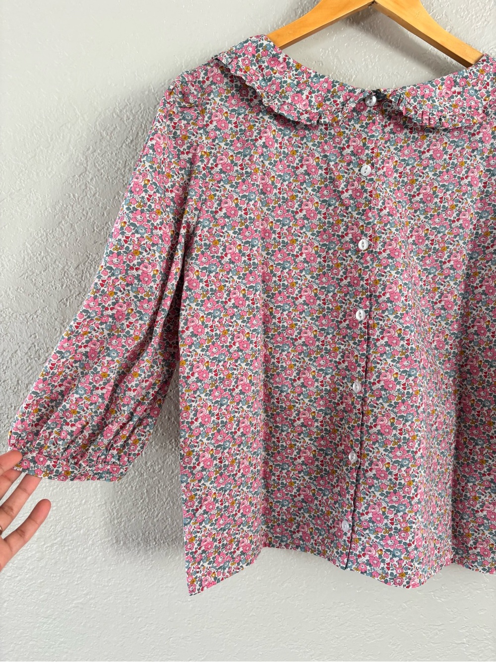 Wildseed Stitches Liberty Tana Lawn Floral Peter Pan Blouse M/L - Picture 3 of 6